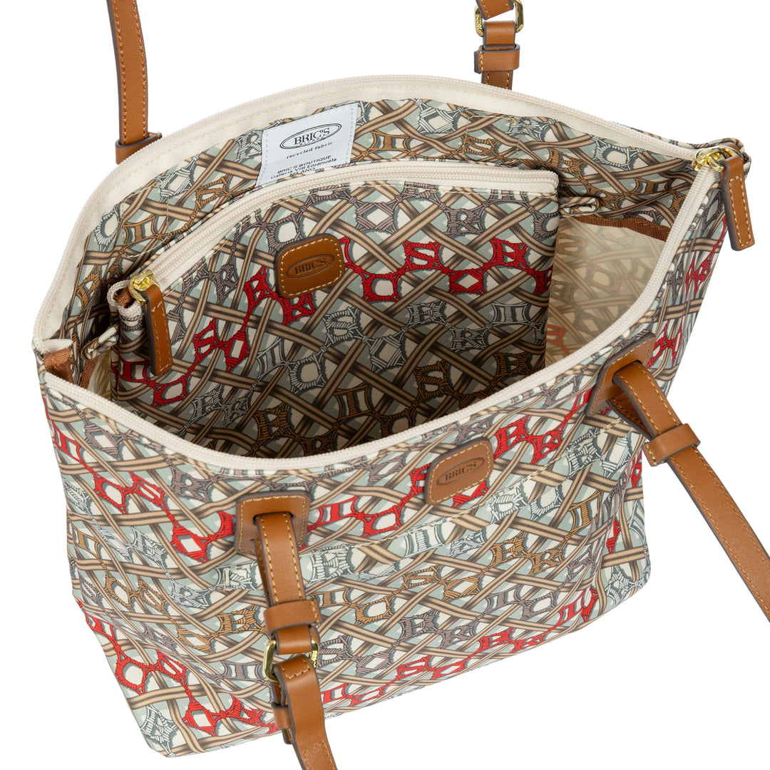 Binnenkant van de Bric's middelmaat shopper in Macrame #kleur_macrame