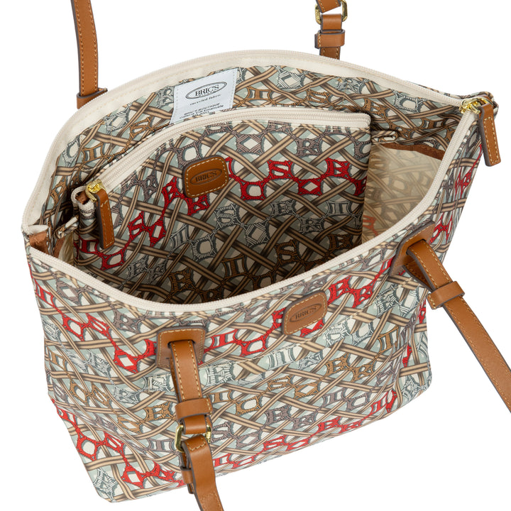 Binnenkant van de Bric's middelmaat shopper in Macrame #kleur_macrame