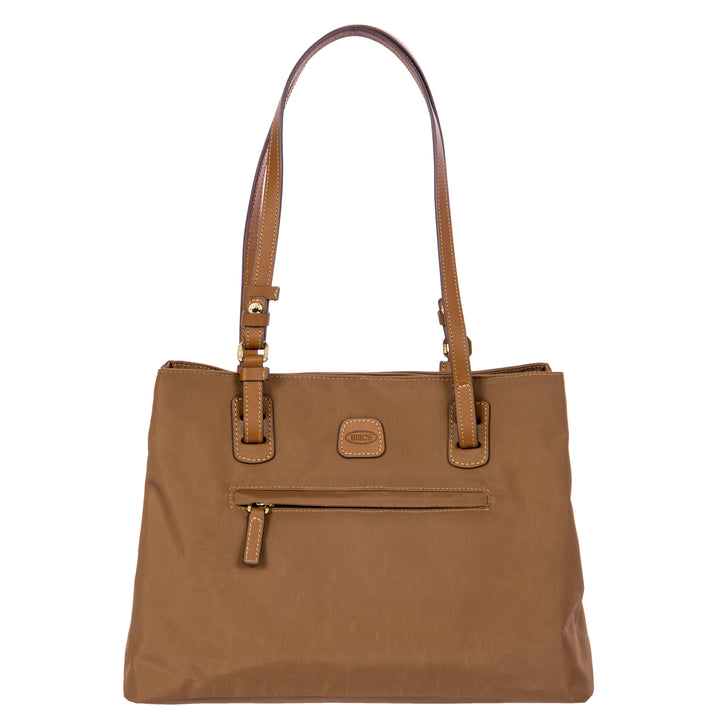Voorkant van de Bric's handtas #kleur_brownie