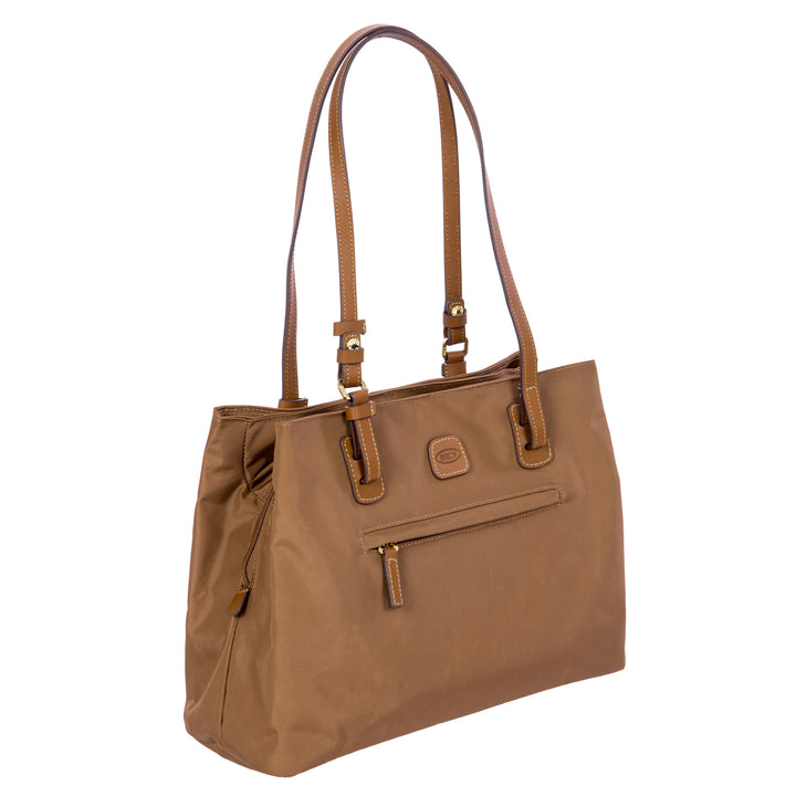 Voorzijde van de Bric's handtas #kleur_brownie
