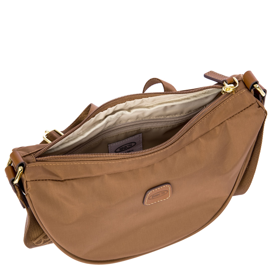 Binnenkant van de Bric's halfmoon bag #kleur_brownie