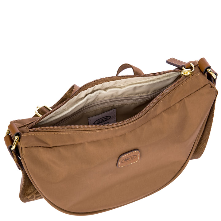 Binnenkant van de Bric's halfmoon bag #kleur_brownie