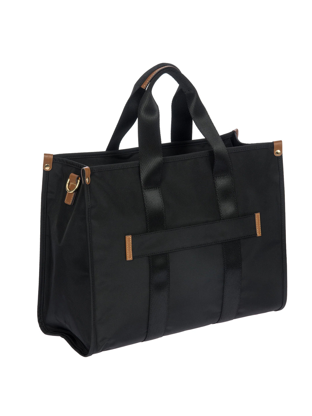 Achterkant van de grote laptop tas van Bric's #kleur_zwart
