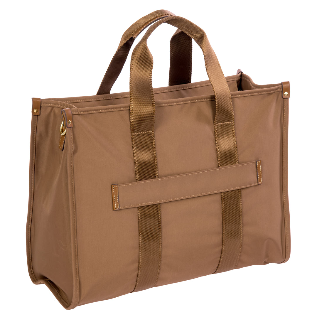 Achterkant van de grote laptop tas van Bric's #kleur_brownie