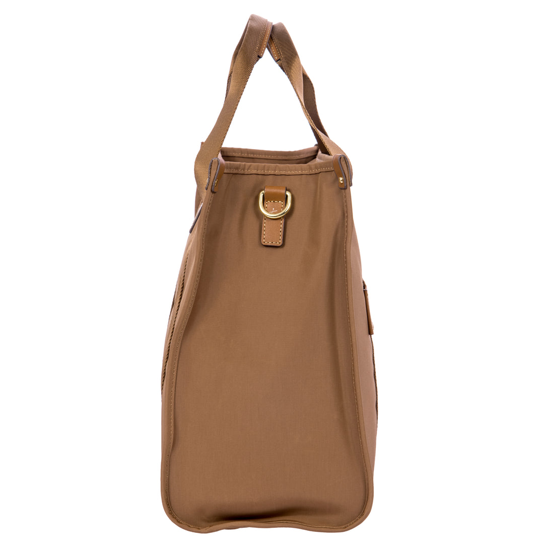 Zijkant van de grote laptop tas van Bric's #kleur_brownie