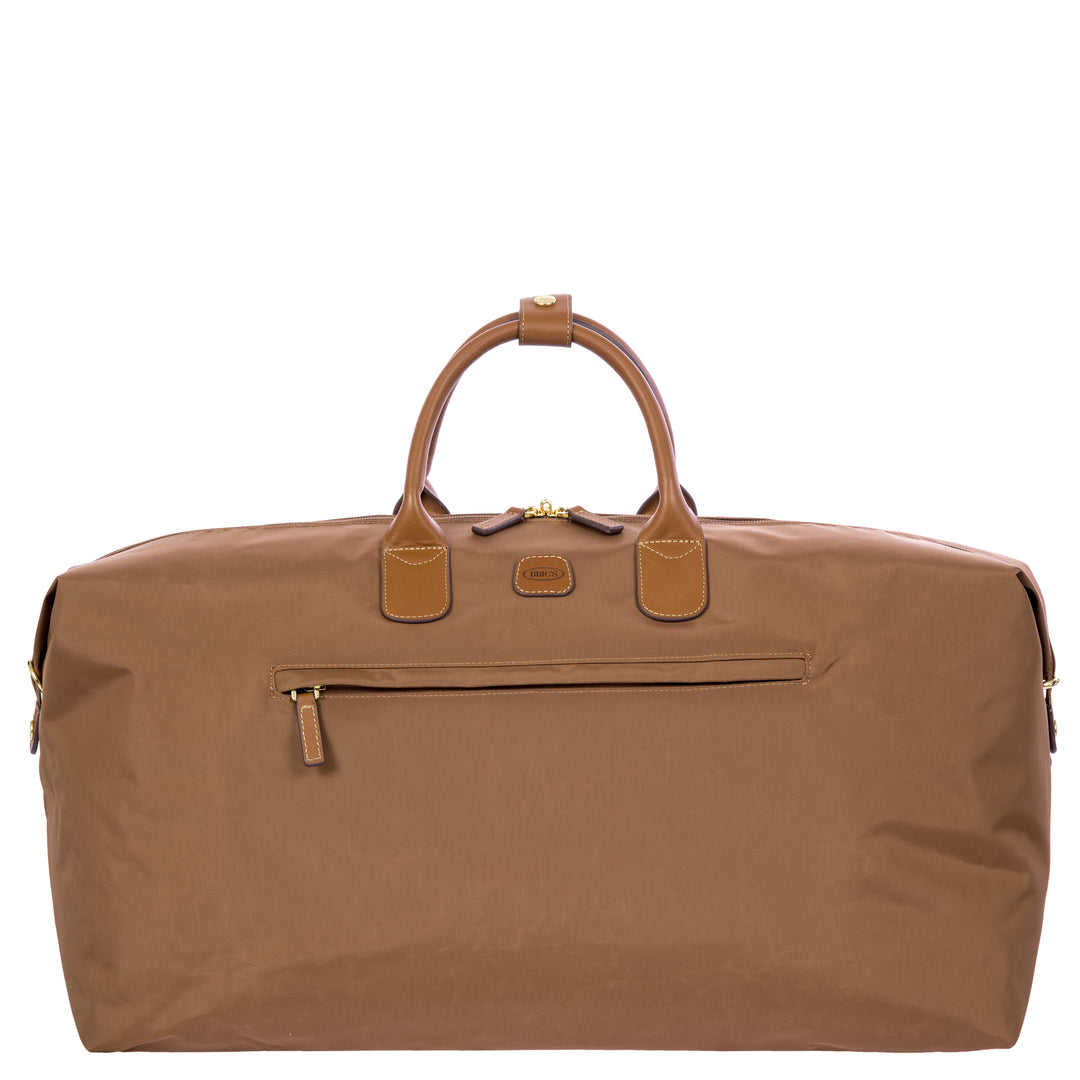 Voorkant van de Bric's grote weekendtas #kleur_brownie