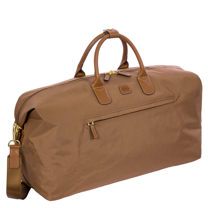 Voorzijde van de Bric's grote weekendtas #kleur_brownie