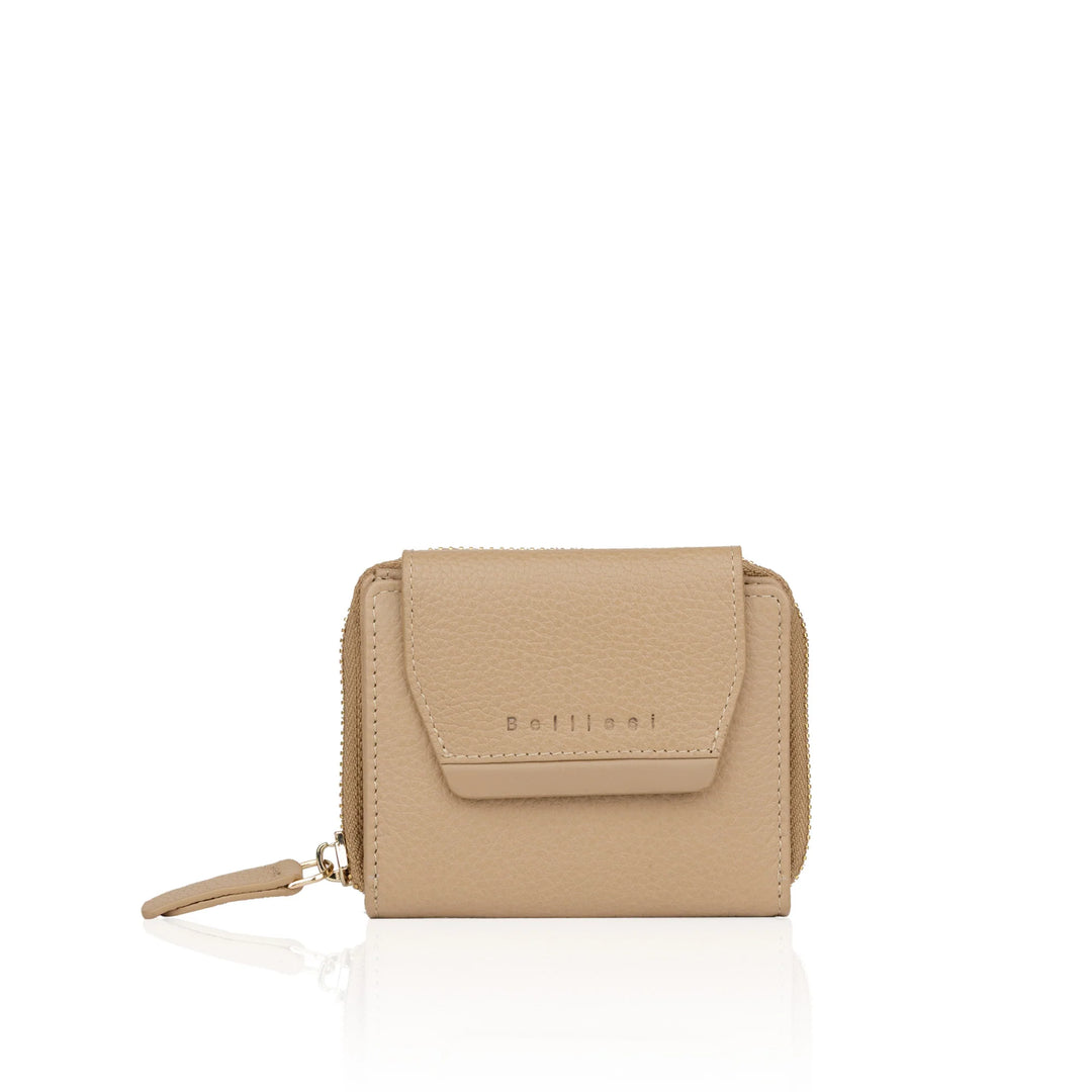 Voorkant Bellicci Capucine dames portemonnee beige #kleur_beige