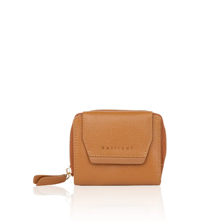 Voorkant Bellicci Capucine dames portemonnee cognac #kleur_cognac