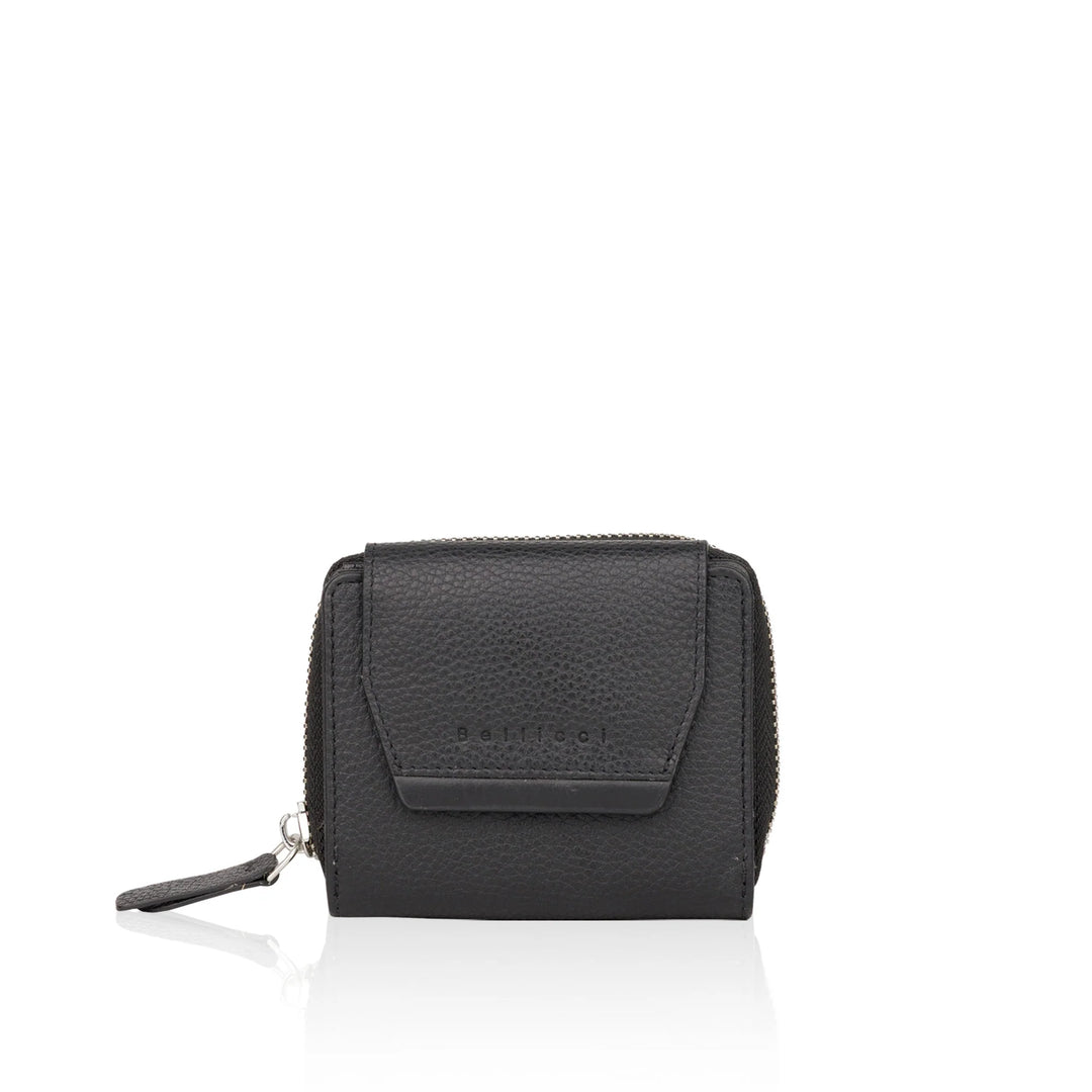 Voorkant  Bellicci Capucine dames portemonnee zwart #kleur_zwart