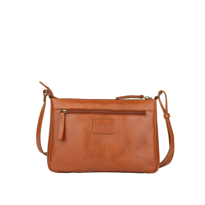 Achterkant Bellicci Cecillia crossover tas #kleur_cognac