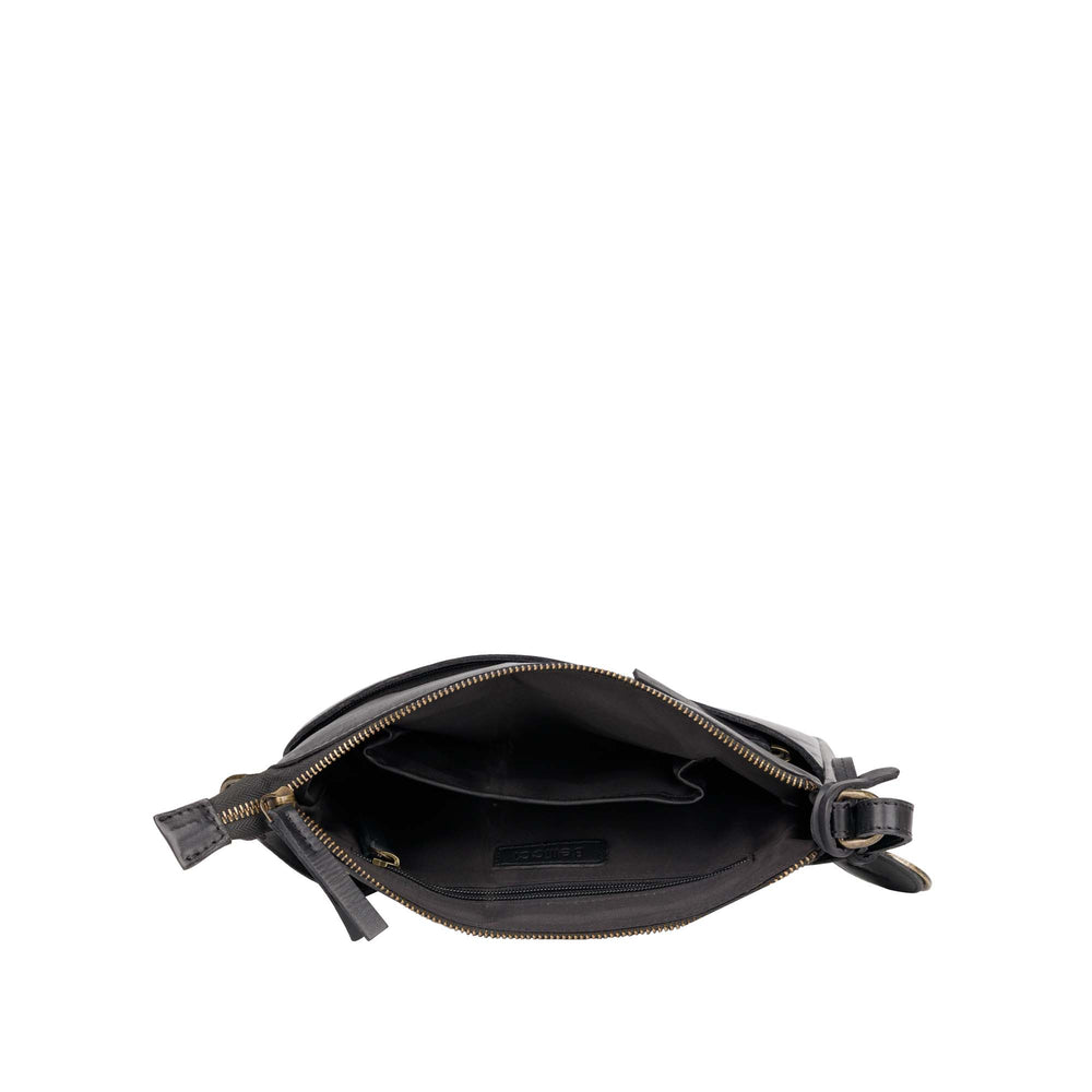 Binnenkant Bellicci Cecillia crossover tas #kleur_zwart