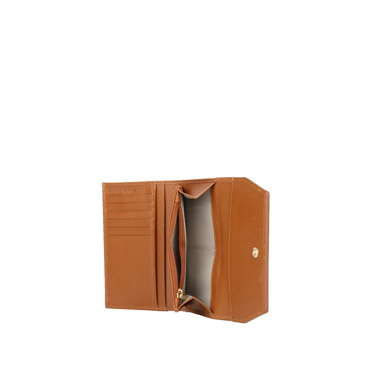 Binnenkant Bellicci Clementine dames portemonnee #kleur_cognac