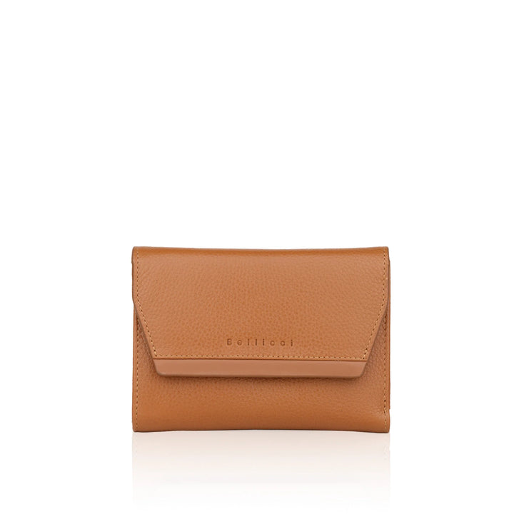 Voorkant Bellicci Clementine dames portemonnee #kleur_cognac