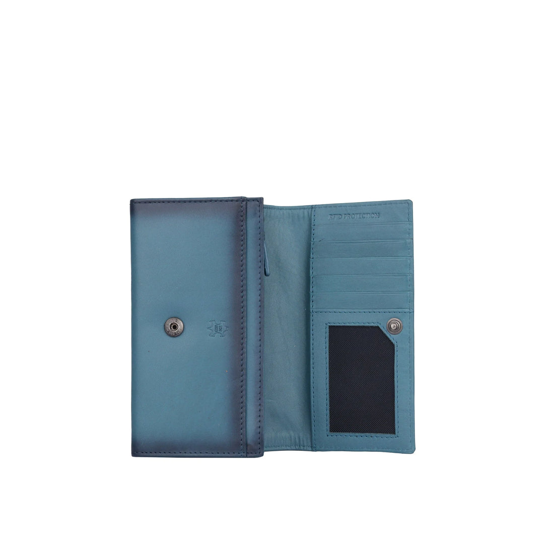 Binnenkant Bellicci Käthe grote dames portemonnee #kleur_blauw
