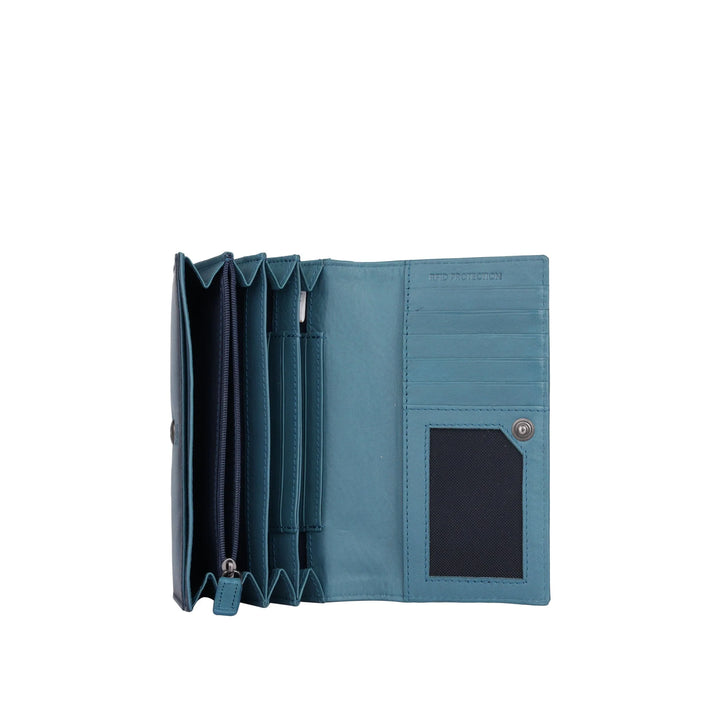 Binnenkant Bellicci Käthe grote dames portemonnee #kleur_blauw