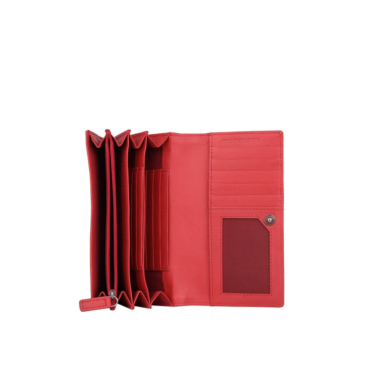 Binnenkant Bellicci Käthe grote dames portemonnee #kleur_rood