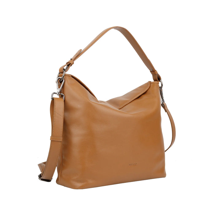 Voorzijde Bellicci peggy hobo schoudertas #kleur_cognac