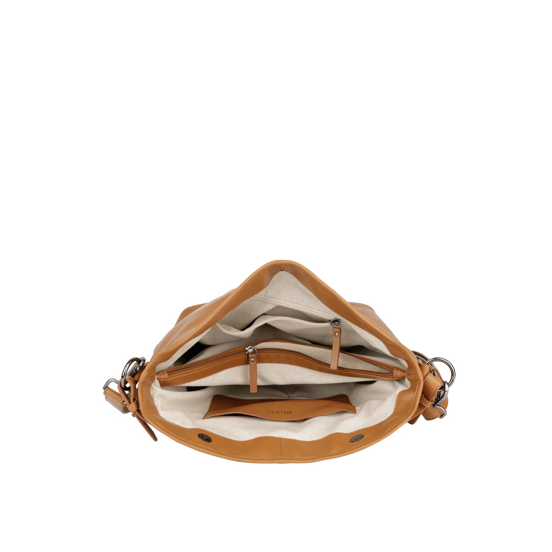 Binnenkant Bellicci peggy hobo schoudertas #kleur_cognac