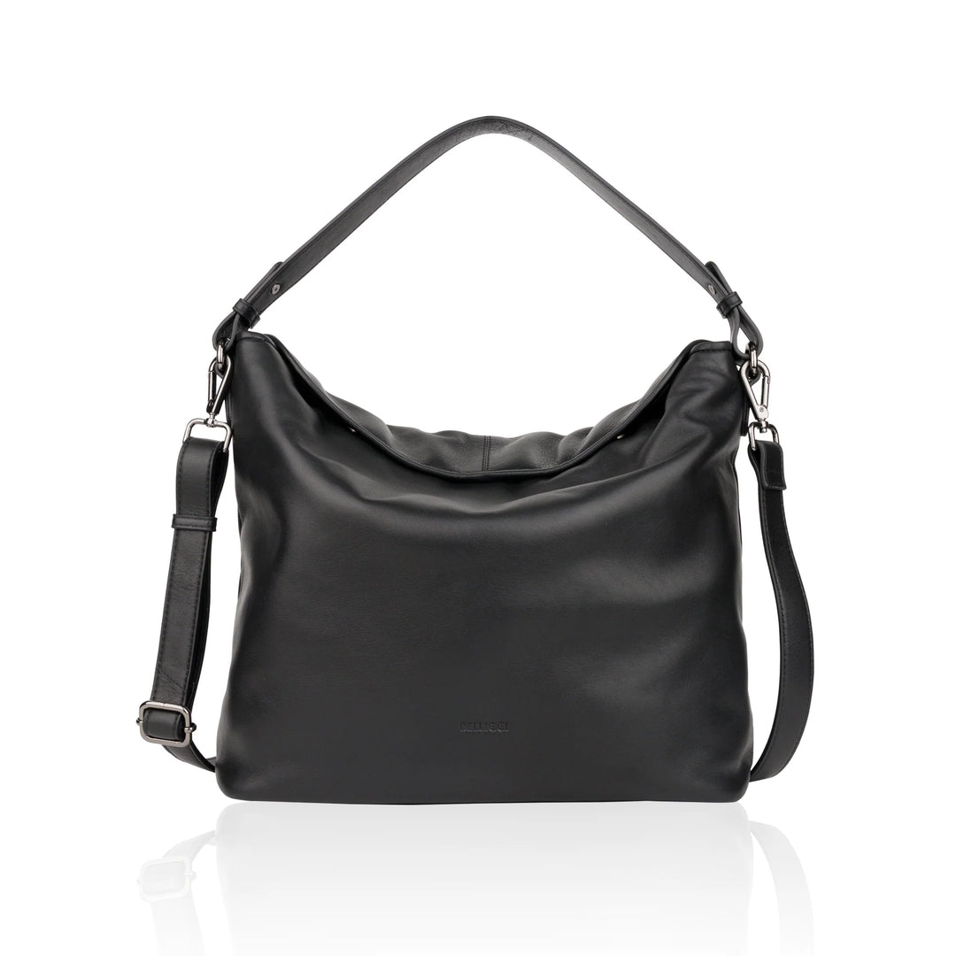 Voorkant Bellicci peggy hobo schoudertas #kleur_zwart