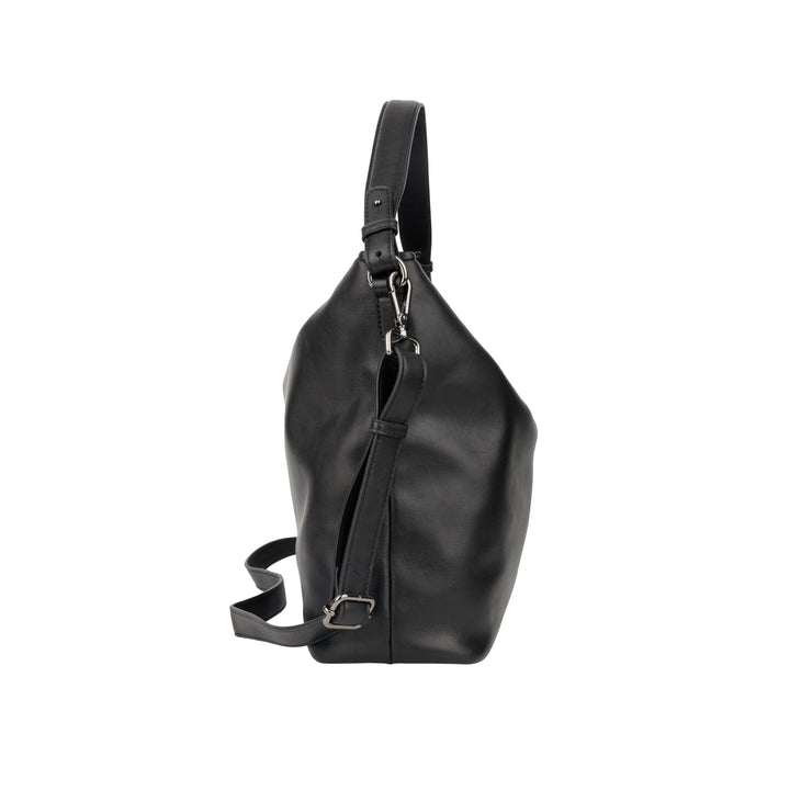 Zijkant Bellicci peggy hobo schoudertas #kleur_zwart
