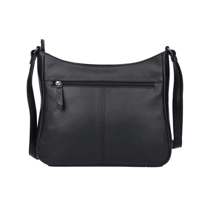 Achterkant Bellicci Sidney leren crossbodytas zwart #kleur_zwart