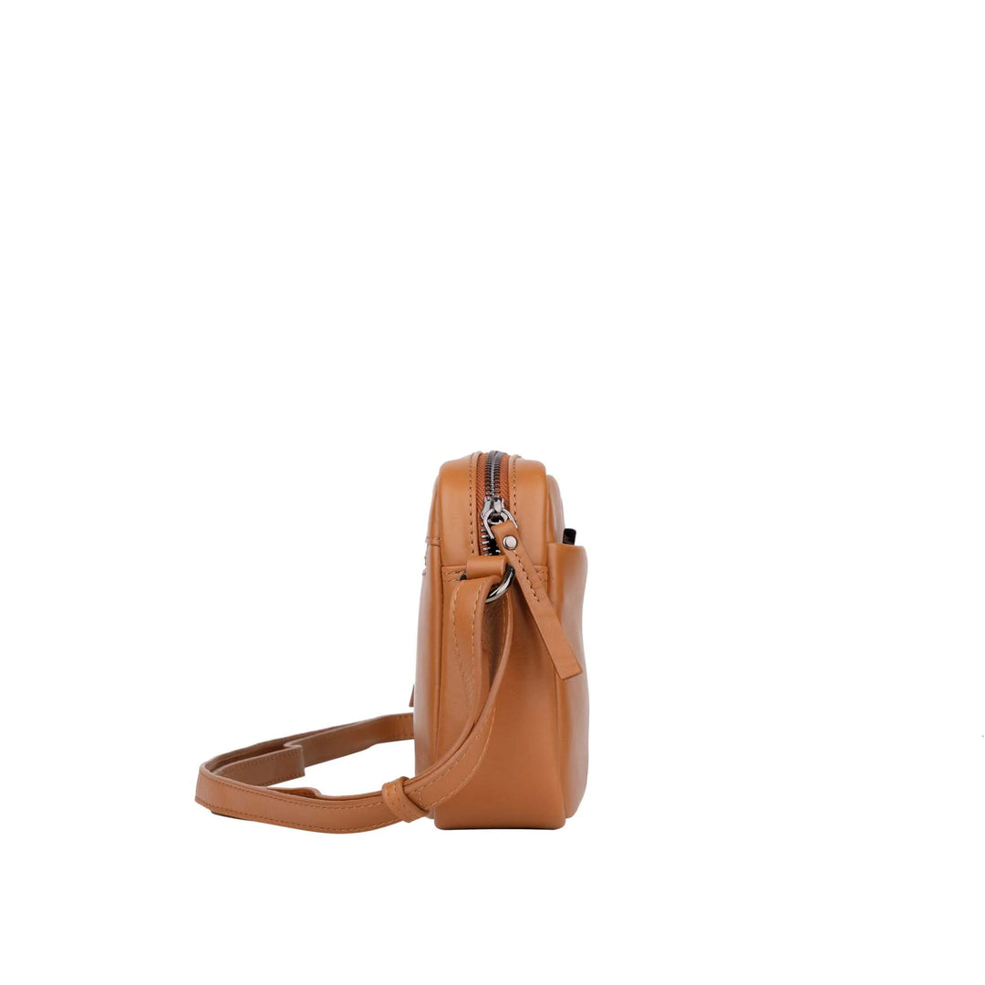 Zijkant Bellicci pia crossover mintgroen #kleur_cognac