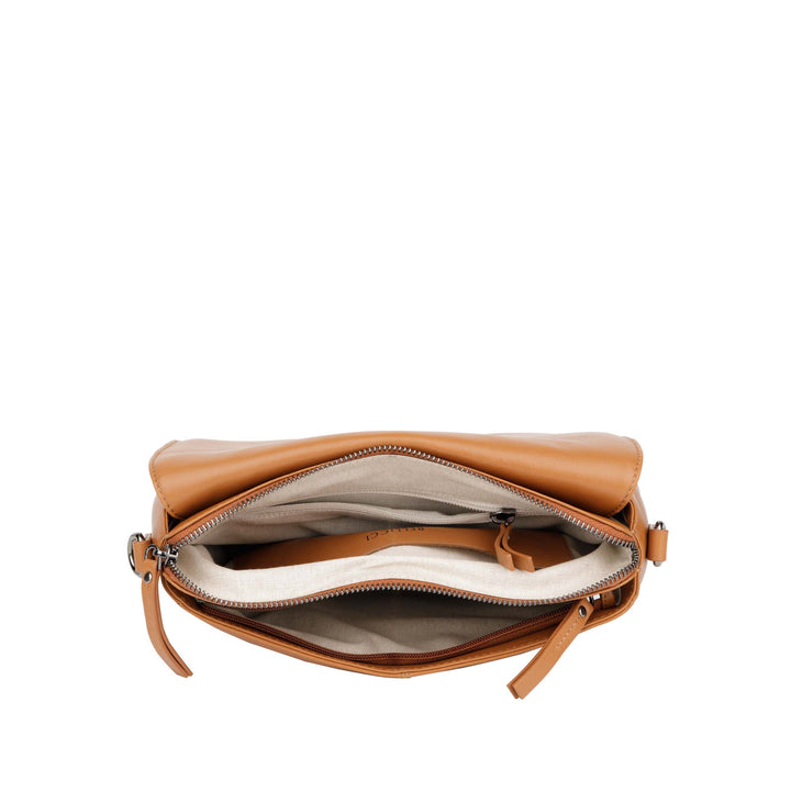 Binnenkant Bellicci Pauline leren schoudertas #kleur_cognac