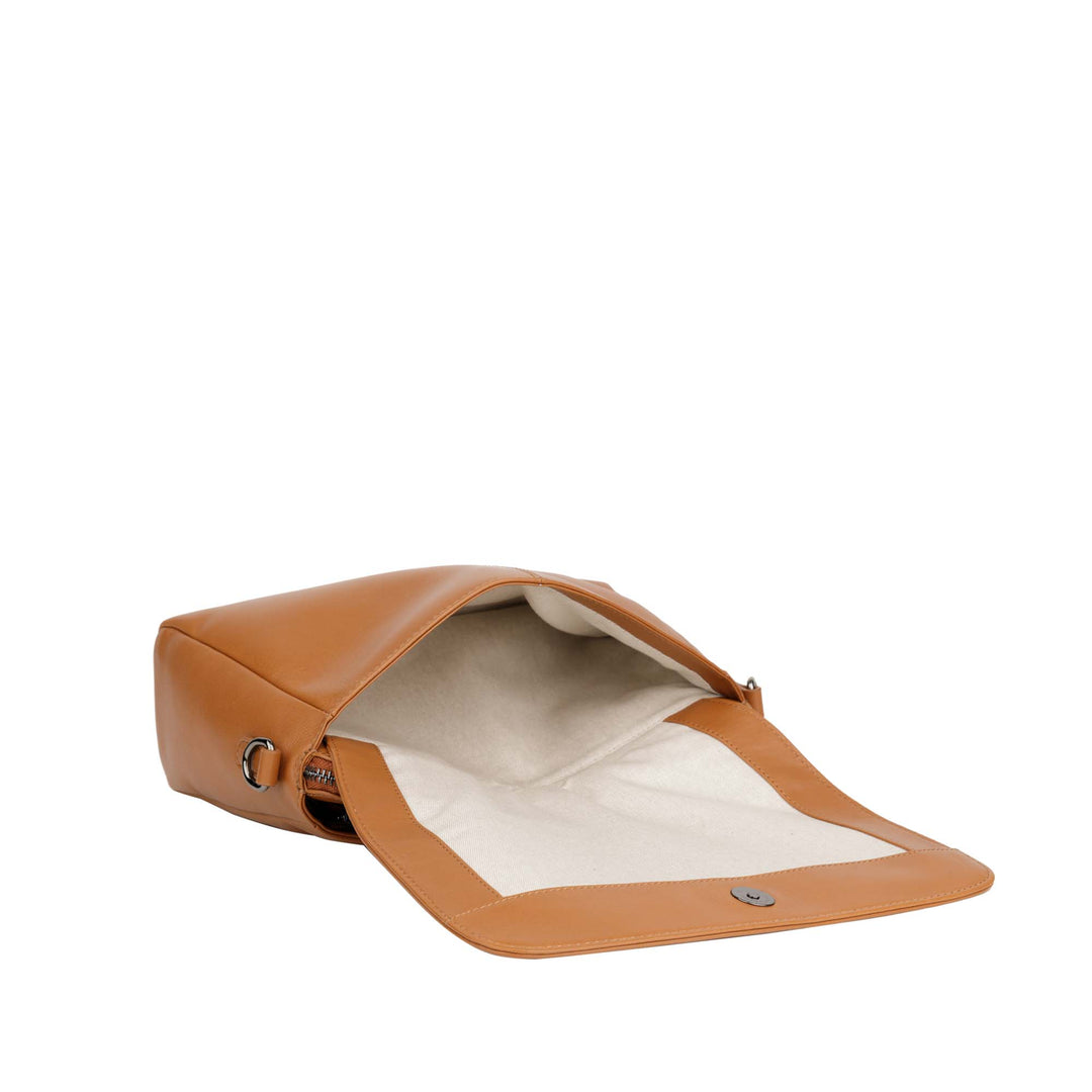 Binnenkant Bellicci Pauline leren schoudertas #kleur_cognac