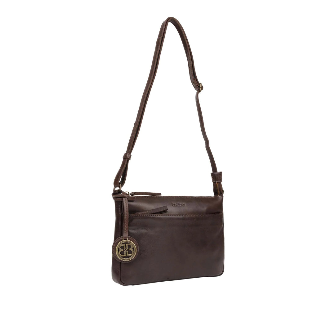 Voorzijde Bellicci Cecillia crossover tas #kleur_donkerbruin