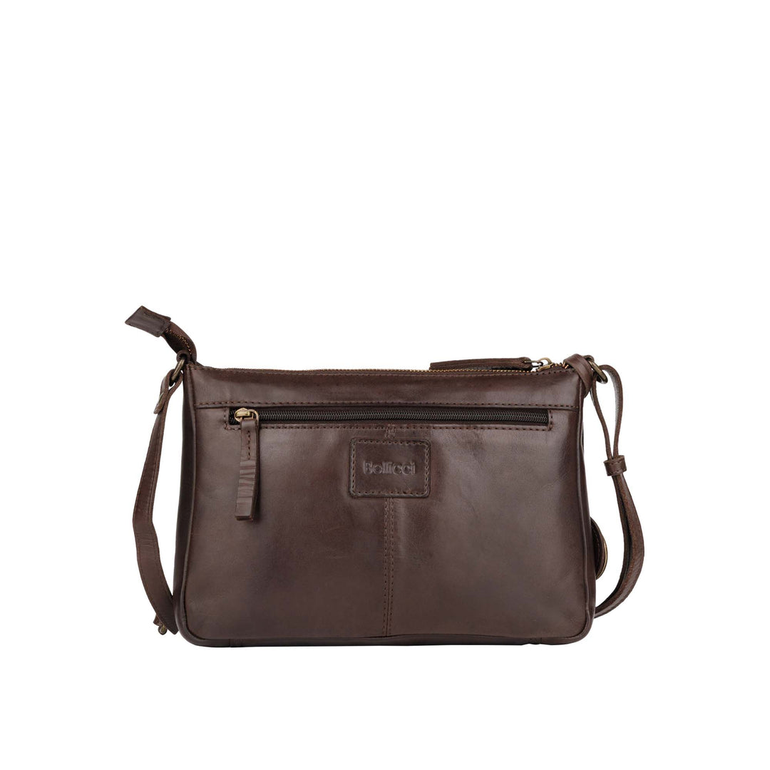 Achterkant Bellicci Cecillia crossover tas #kleur_donkerbruin