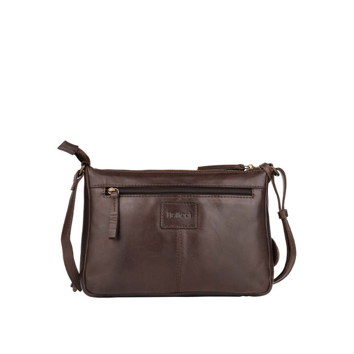 Achterkant Bellicci Cecillia crossover tas #kleur_donkerbruin