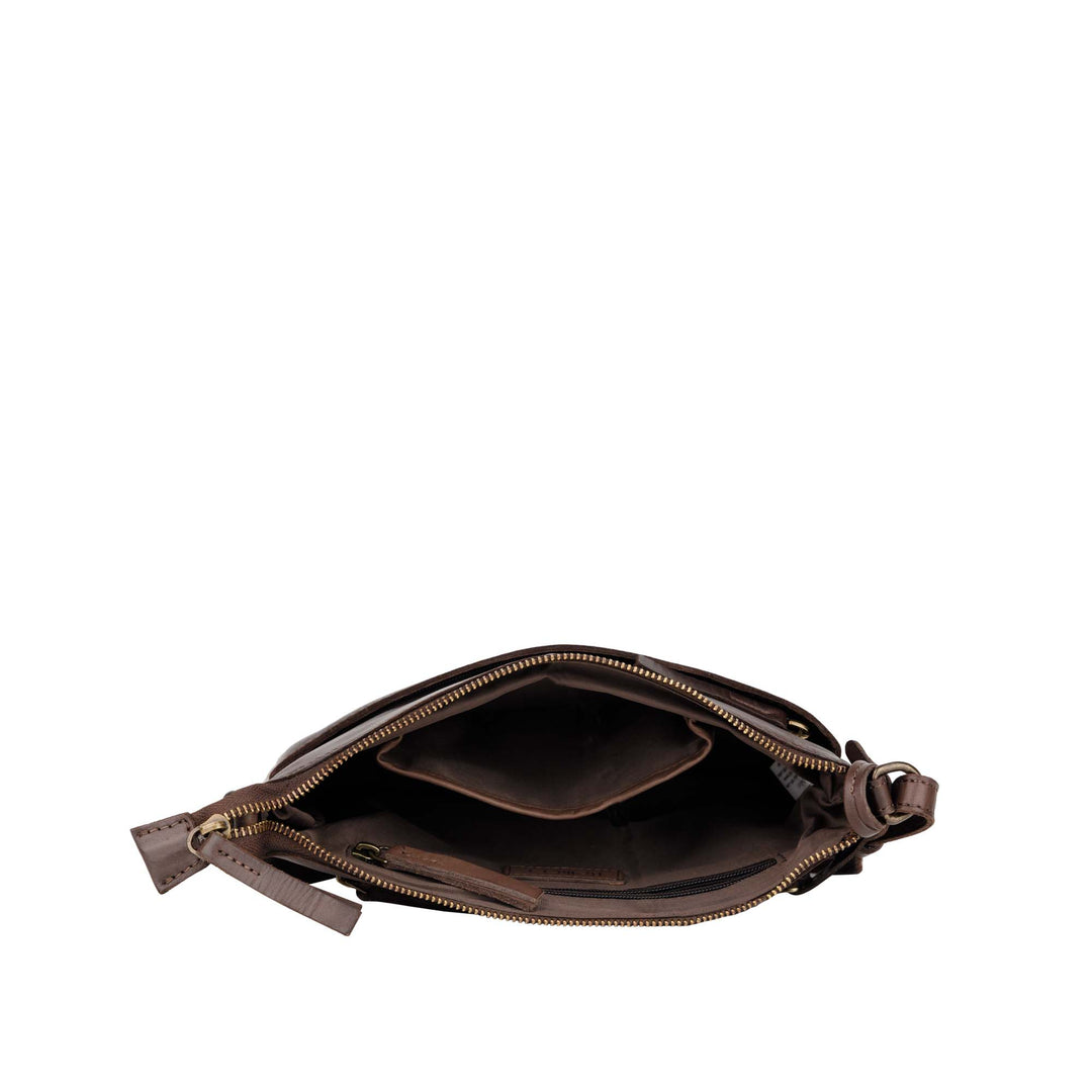Binnenkant Bellicci Cecillia crossover tas #kleur_donkerbruin