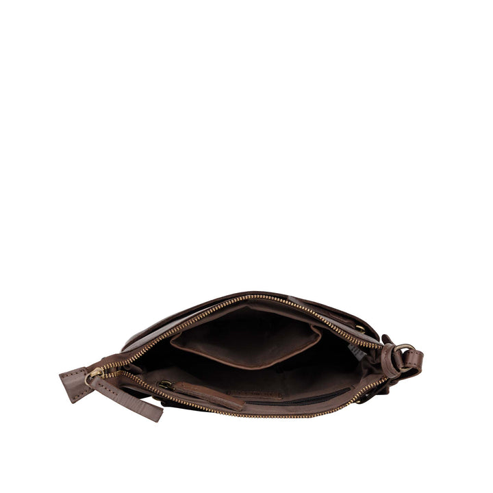 Binnenkant Bellicci Cecillia crossover tas #kleur_donkerbruin