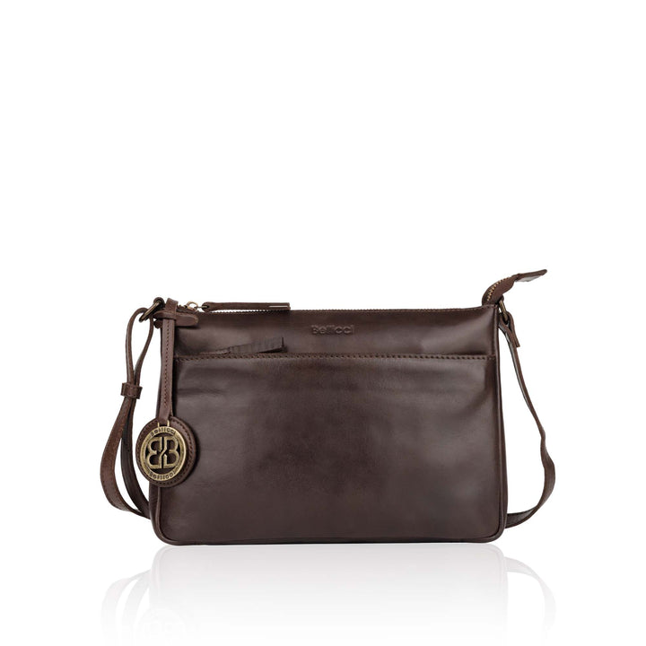 Voorkant Bellicci Cecillia crossover tas #kleur_donkerbruin