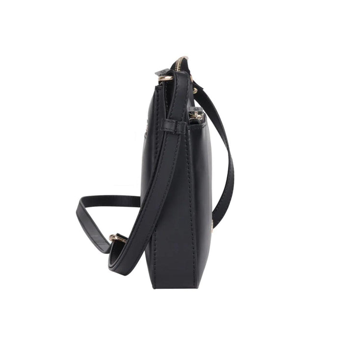 Zijkant Bellici Milena leren crossbody tas zwart #kleur_zwart