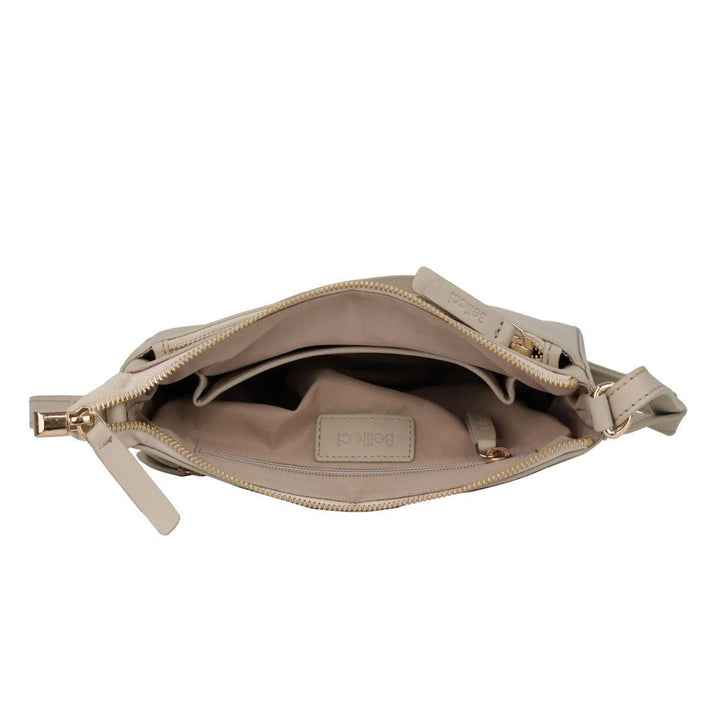 Binnenkant Bellici Milena leren crossbody tas beige #kleur_beige