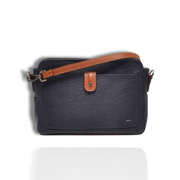 Voorkant Berba 060 leren crossbodytas Navy #kleur_navy