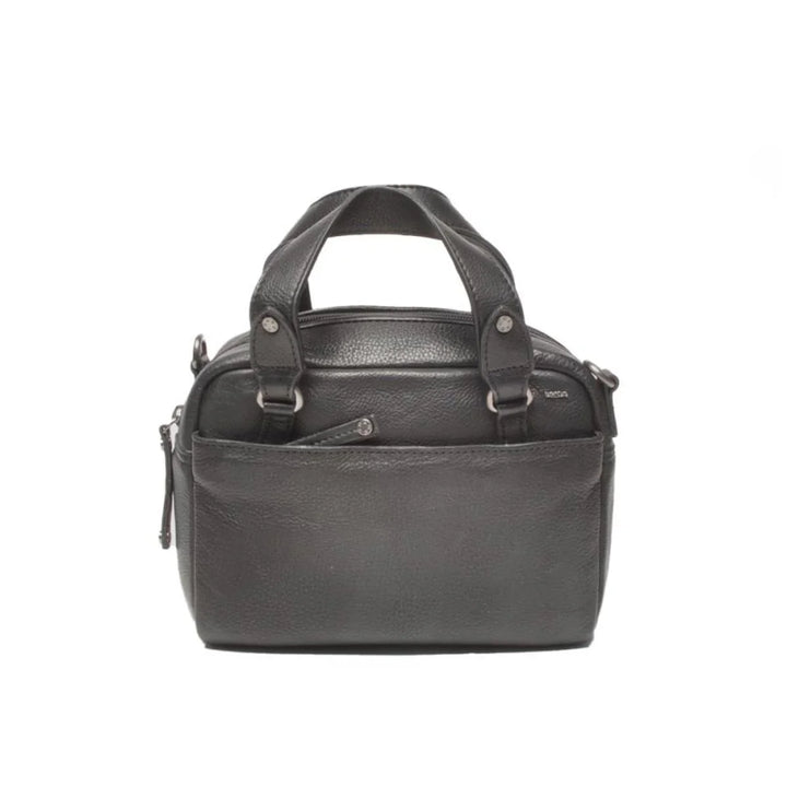 Voorkant van de Berba 335-075 leren handtas in zwart #kleur_zwart