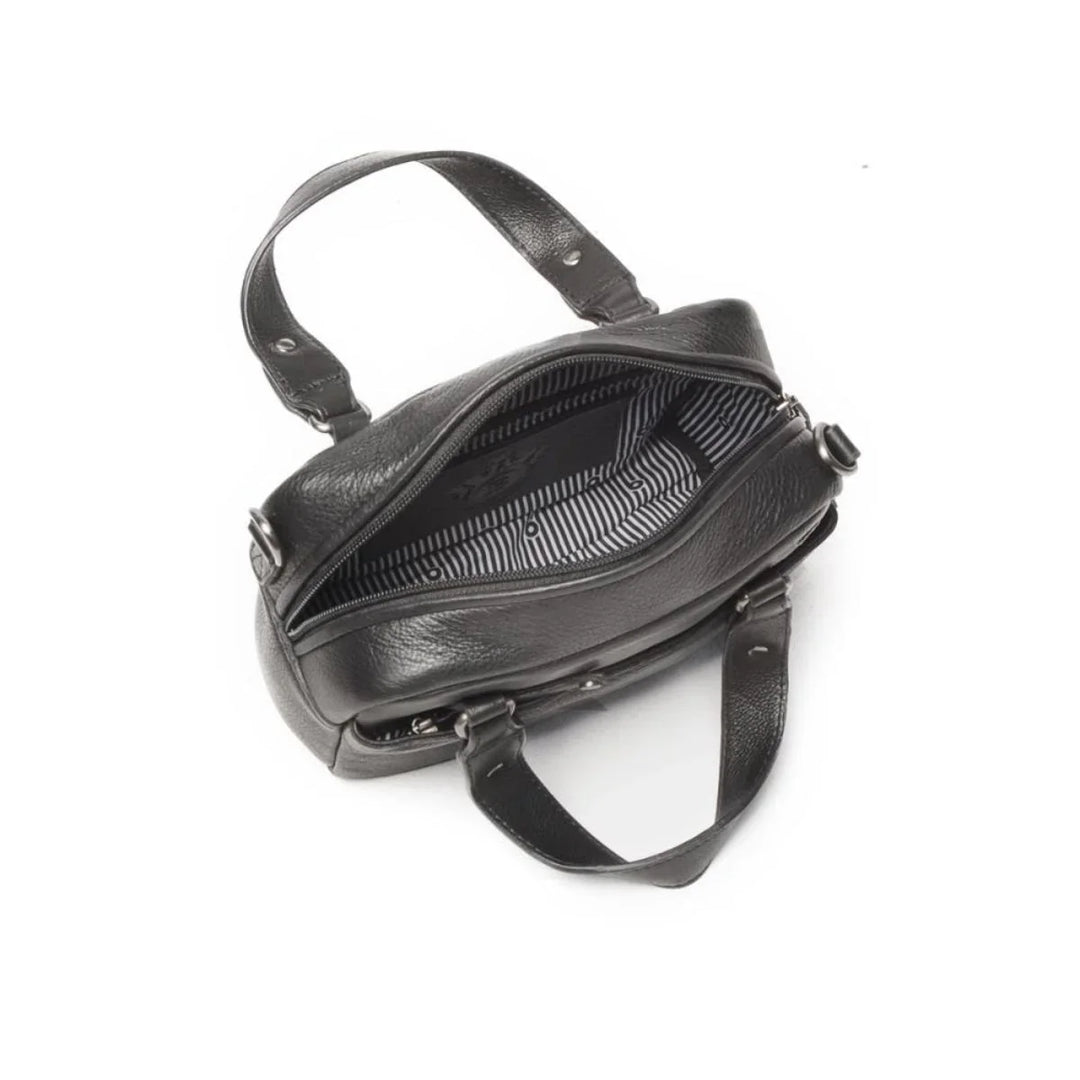 Binnenkant van de Berba 335-075 leren handtas in zwart #kleur_zwart