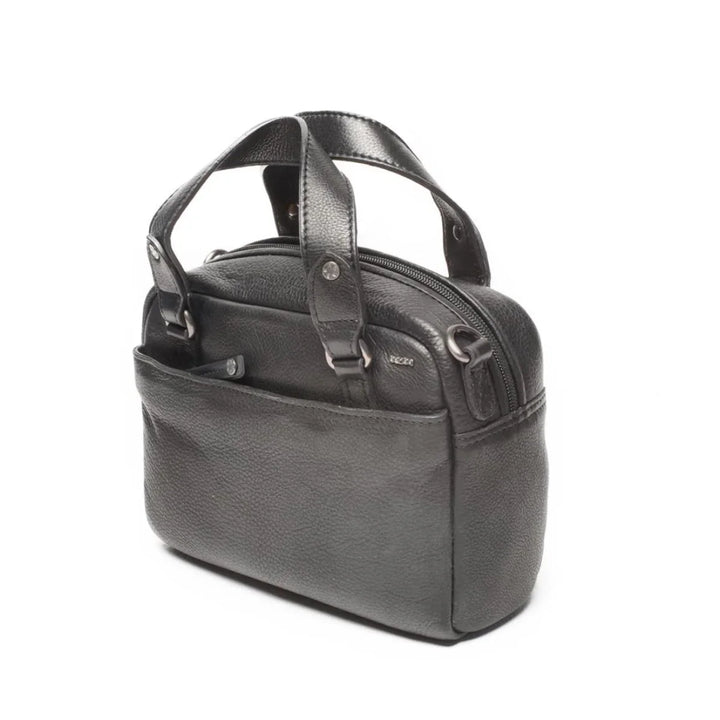 Voorzijde van de Berba 335-075 leren handtas in zwart #kleur_zwart