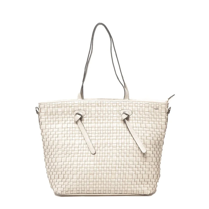 Voorkant van de Berba 336-215 leren shopper in het chalk #kleur_chalk