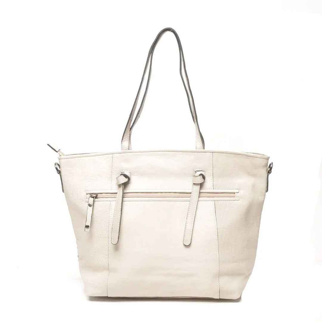 Achterkant van de Berba 336-215 leren shopper in het chalk #kleur_chalk