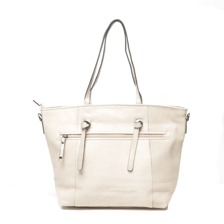 Achterkant van de Berba 336-215 leren shopper in het chalk #kleur_chalk