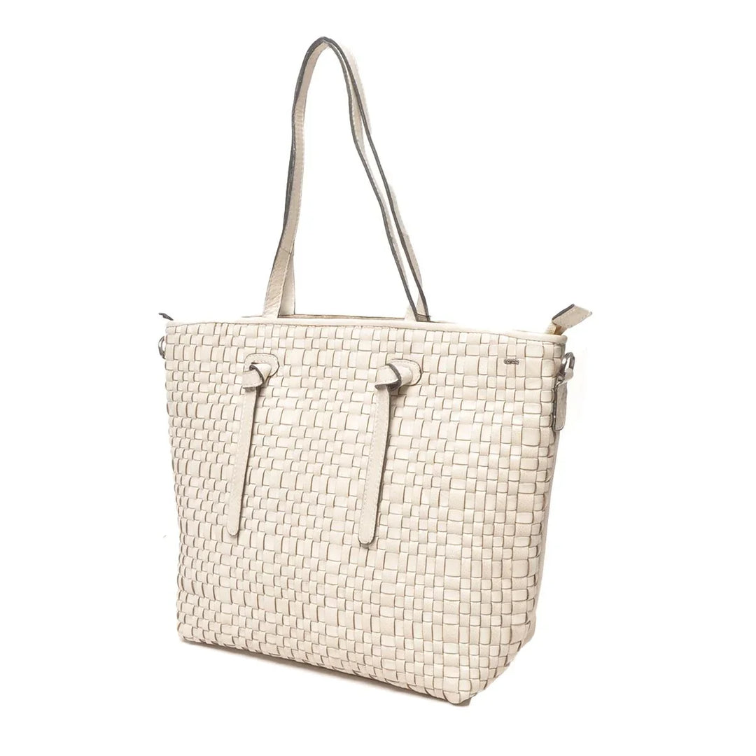 Voorzijde van de Berba 336-215 leren shopper in het chalk #kleur_chalk
