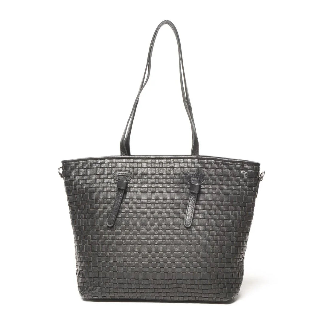 Voorkant van de Berba 336-215 leren shopper in het zwart #kleur_zwart
