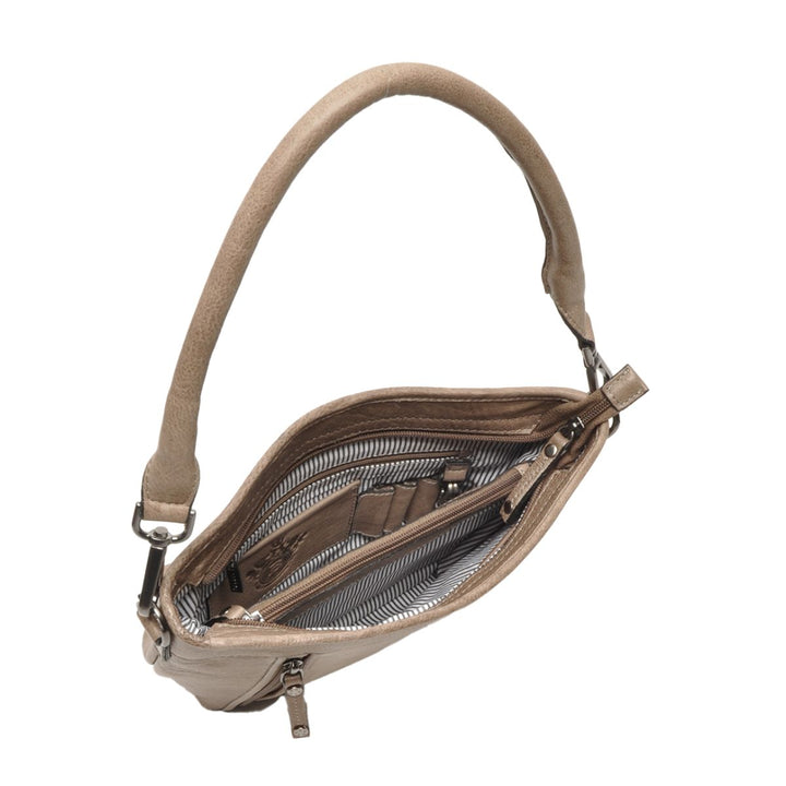 Binnenkant van het leer van de Berba Lucca 052 leren schoudertas dust #kleur_dust