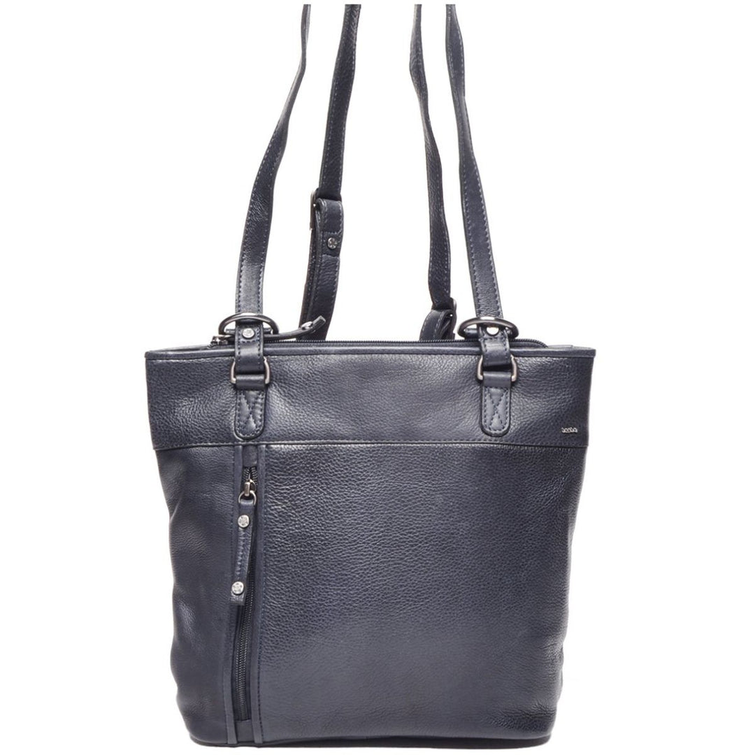 Voorkant van de Berba Lucca 335-697 rugzak en schoudertas in de kleur navy #kleur_navy