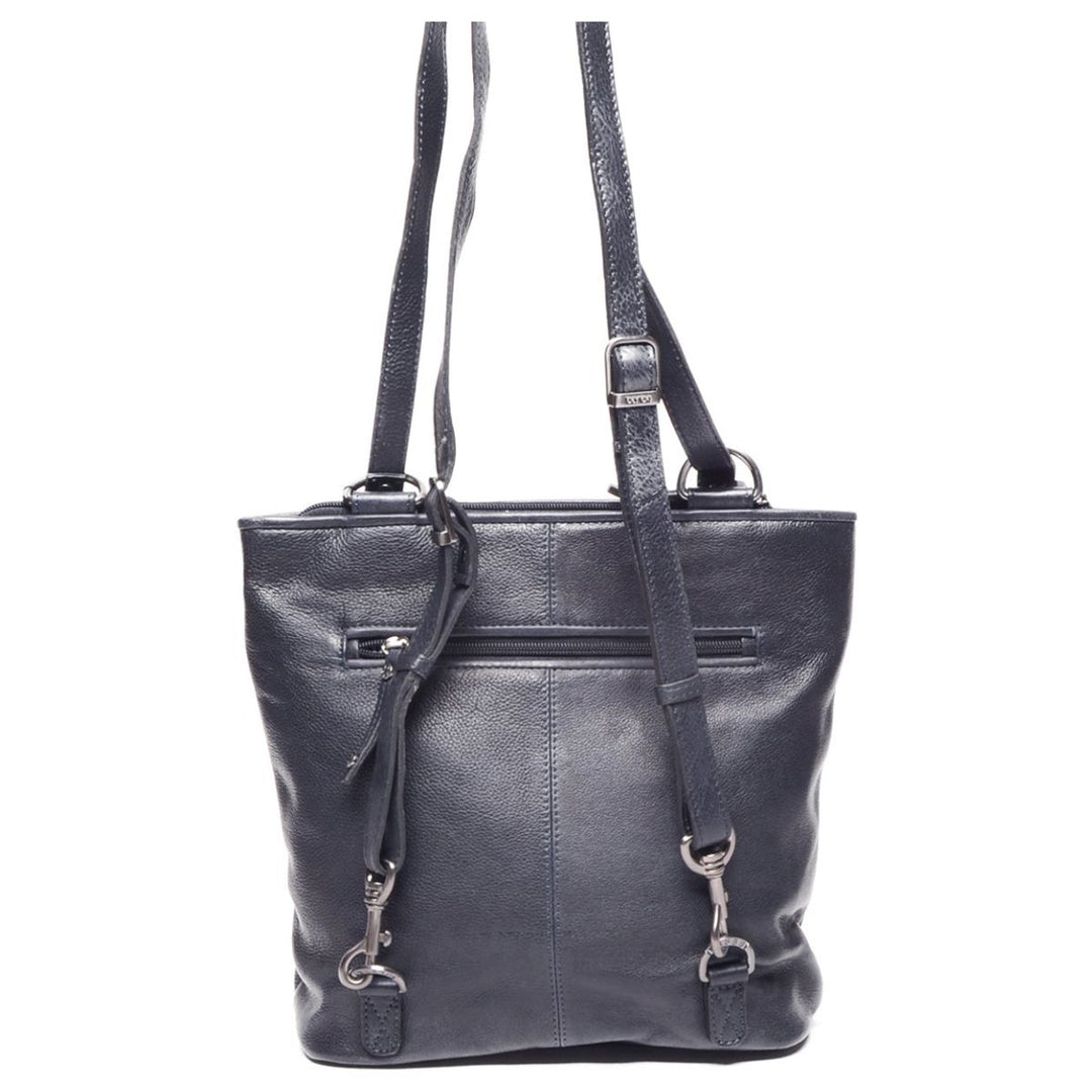 Achterkant van de Berba Lucca 335-697 rugzak en schoudertas in de kleur navy #kleur_navy