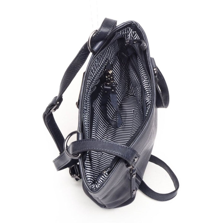 Binnenkant van de Berba Lucca 335-697 rugzak en schoudertas in de kleur navy #kleur_navy